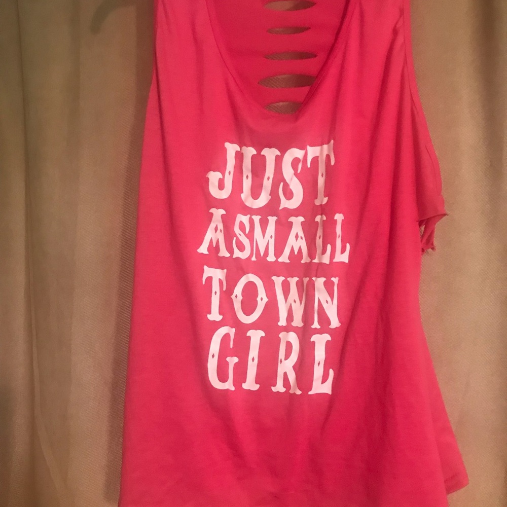 SOLD!!!Ripped Tank, “Just a Small Town Girl”